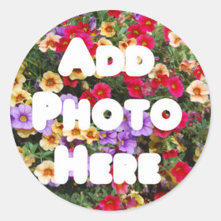 Zazzle Sjabloon ontwerp Mijn eigen foto Cadeau upl Ronde Sticker