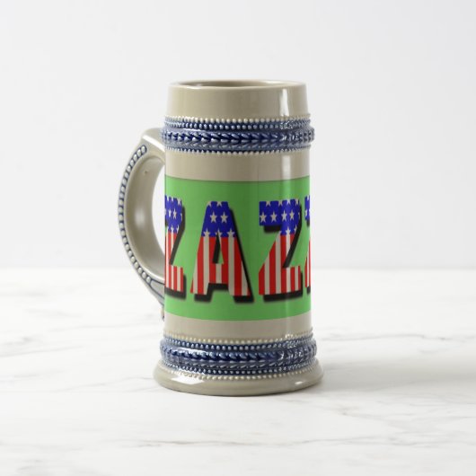 Zazzle Stein Bierpul (Voorkant links)