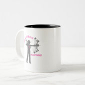 Zazzle store tweekleurige koffiemok (Voorkant links)