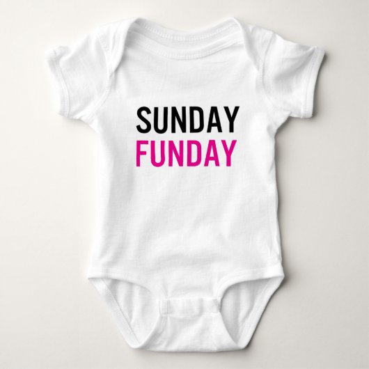 Zazzle Sunday Funday Baby One Piece Romper (Voorkant)