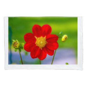 Zazzle Titel  Rode Bloem Macro Fotografie, Tril Kussensloop
