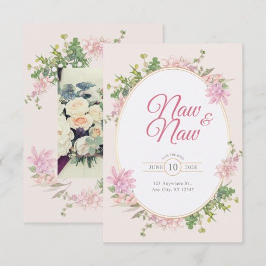 zazzle trouwkaarten kaart (Voorkant / Achterkant)