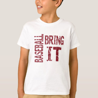 Zazzle Unisex Kinder Baseball Breng het T-shirt (r