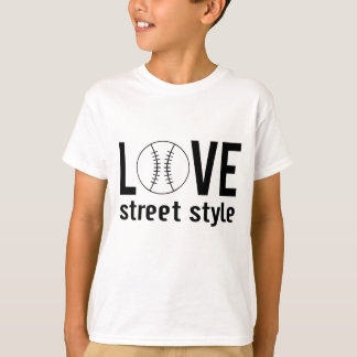 Zazzle Unisex Liefde Baseball Straatstijl Kinderen T-shirt