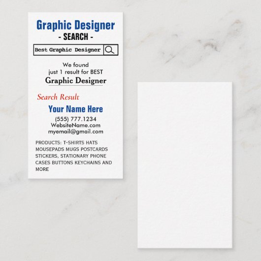 Zazzle Visitekaartje (Voorkant / Achterkant)