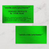 ZAZZLE VISITEKAARTJE - zazzle.com/yourname*" (Voorkant / Achterkant)