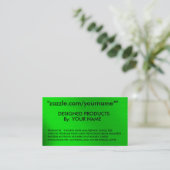 ZAZZLE VISITEKAARTJE - zazzle.com/yourname*" (Staand voorkant)