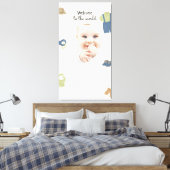 Zazzle welkom in de wereld canvas afdruk (Insitu (Slaapkamer))