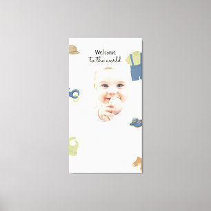 Zazzle welkom in de wereld canvas afdruk