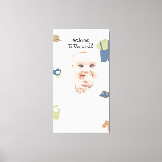Zazzle welkom in de wereld canvas afdruk (Voorkant)