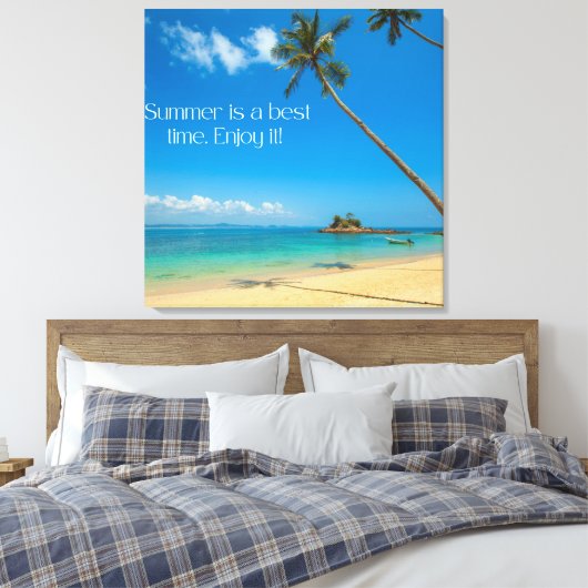 Zazzle zomer geniet ervan canvas afdruk (Insitu (Slaapkamer))