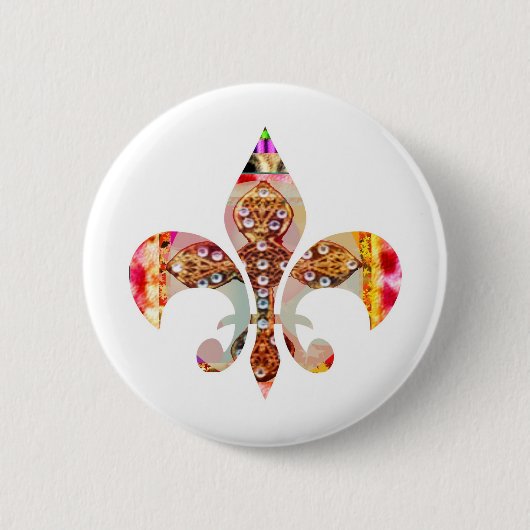 ZazzleRocks: Fleur-de-Lis-reeks Ronde Button 5,7 Cm (Voorkant)