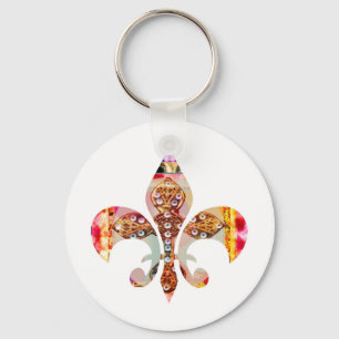 ZazzleRocks: Fleur-de-Lis-reeks Sleutelhanger