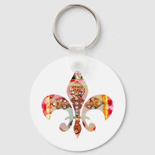 ZazzleRocks: Fleur-de-Lis-reeks Sleutelhanger (Voorkant)
