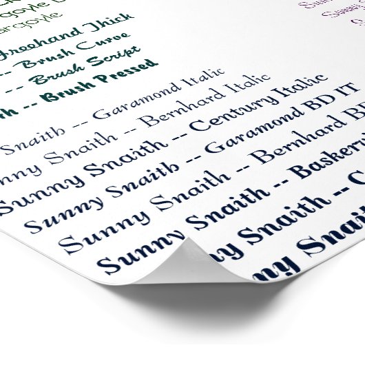 Zazzle's Curvy Fonts Poster (Hoek)