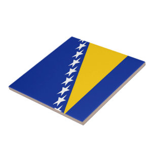 zBA001 BOSNISCHE VLAG, Bosnië & Herzegovina, Tegeltje