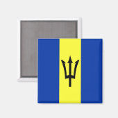 zBB001 BARBADOS Flag, Amerika, Fridge Magneet (Voorkant / Achterkant)