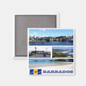 zBB003 BARBADOS, Mozaïek, Americ, Fridge Magneet (Voorkant / Achterkant)