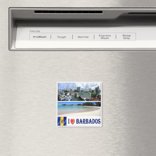 zBB005 BARBADOS I Love, Mosaic, Bridgetown, Fridge Magneet (Insitu (Vaatwasser))