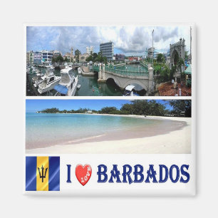 zBB005 BARBADOS I Love, Mosaic, Bridgetown, Fridge Magneet