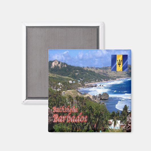 zBB006 BATHSHEBA, Barbados, uitzicht vanuit de luc Magneet (Voorkant / Achterkant)