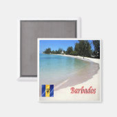 zBB007 BARBADOS The Beach, Zee Uitzicht, Fridge Ma Magneet (Voorkant / Achterkant)