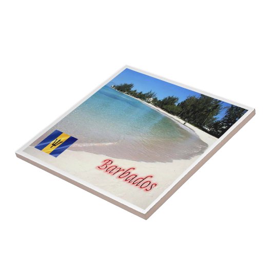 zBB007 BARBADOS the Beach, Zee Uitzicht, Tegeltje (Zijkant)