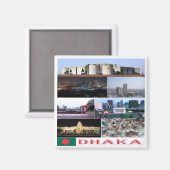zBD004 DHAKA, Bangladesh, Azië, Fridge Magnet (Voorkant / Achterkant)