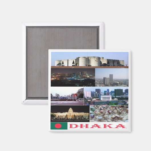 zBD004 DHAKA, Bangladesh, Azië, Fridge Magnet (Voorkant / Achterkant)