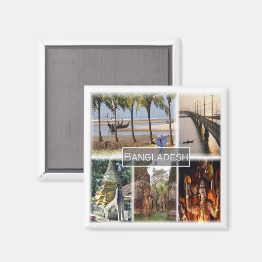 zBD007 BANGLADESH, Azië, Fridge Magneet (Voorkant / Achterkant)