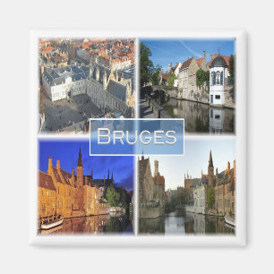 zBE007 BRUGGE België, Koelkast Magneet