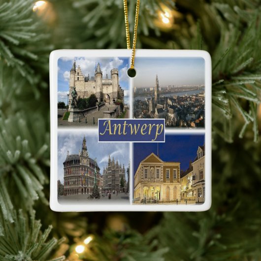 zBE008 ANTWERP België, Keramisch Ornament (Boom)