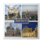 zBE008 ANTWERP België, keramische tegel Tegeltje (Voorkant)
