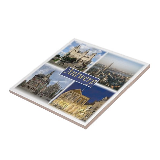 zBE008 ANTWERP België, keramische tegel Tegeltje (Zijkant)