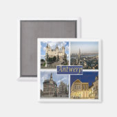 zBE008 ANTWERP Belgium, Fridge Magneet (Voorkant / Achterkant)