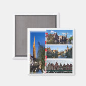 zBE010 BRUGES België - Fridge Magneet (Voorkant / Achterkant)