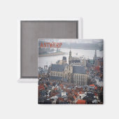zBE022 ANTWERPEN België Koelkast Magneet (Voorkant / Achterkant)