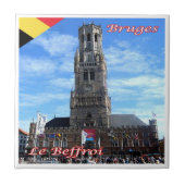 zBE048 BRUGGE Het Belfort, België, Tegeltje (Voorkant)
