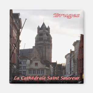 zBE050 BRUGSE Kathedraal Saint-Sauveur, Koelkast Magneet