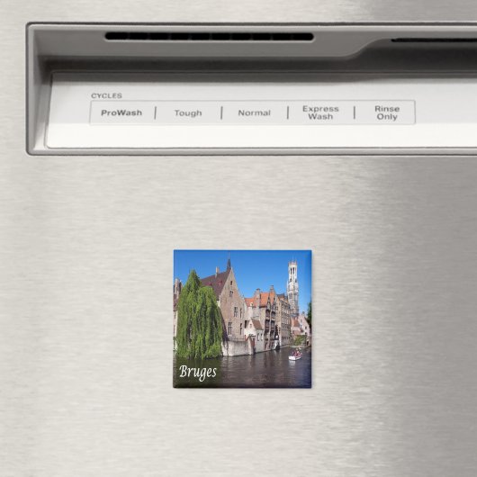 zBE052 BRUGES-kanaal, België, Fridge Magneet (Insitu (Vaatwasser))