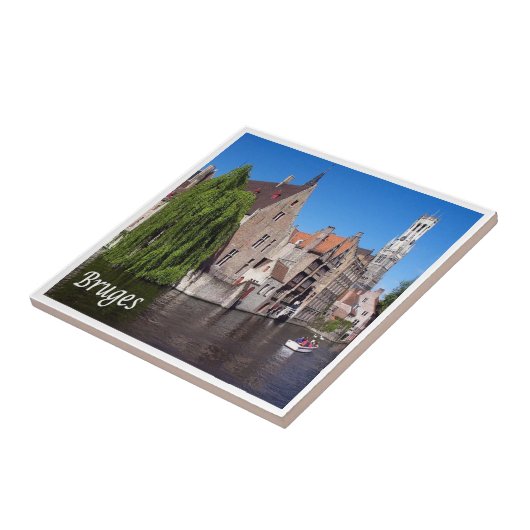 zBE052 BRUGES-kanaal, België; Tegeltje (Zijkant)