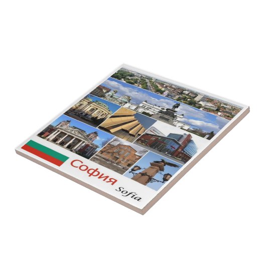 zBG009 SOFIA Bulgarije collage, Tegeltje (Zijkant)