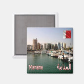 zBH007 MANAMA panorama, Bahrein, Azië, Magneet (Voorkant / Achterkant)