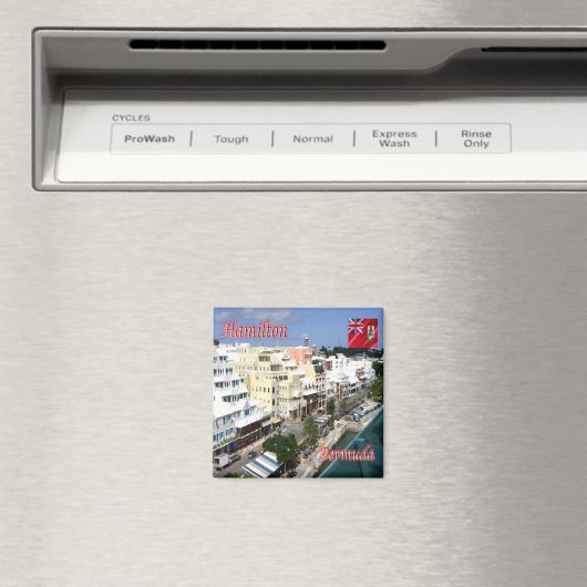 zBM004 HAMILTON, Front Street, Bermuda, Fridge Magneet (Insitu (Vaatwasser))