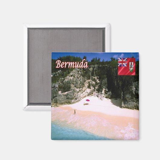 zBM010 BERMUDA, Beach, Amerika, Fridge Magneet (Voorkant / Achterkant)