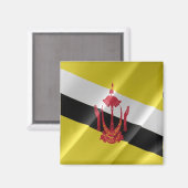 zBN002 Bruneian waving FLAG Brunei, Fridge Magnet (Voorkant / Achterkant)