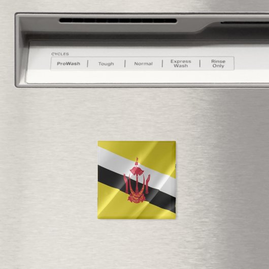 zBN002 Bruneian waving FLAG Brunei, Fridge Magnet (Insitu (Vaatwasser))