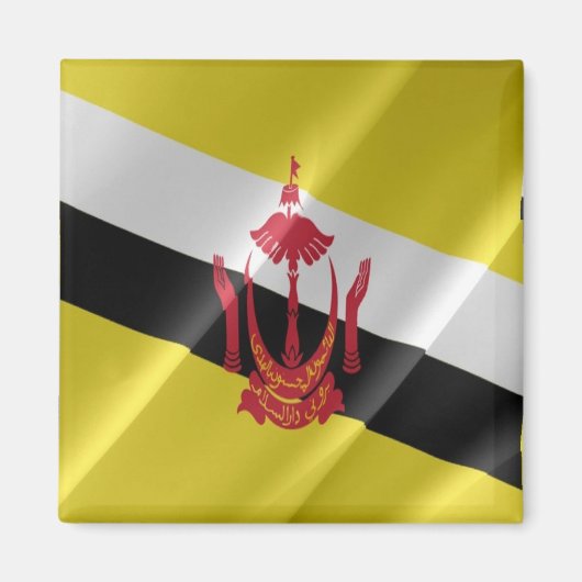 zBN002 Bruneian waving FLAG Brunei, Fridge Magnet (Voorkant)