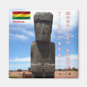 zBO006 TIAHUANACO, Ponce Monolith, Bolivia, Fridge Magneet