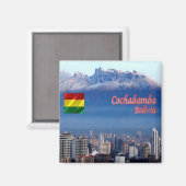 zBO018 COHABAMBA, Cordillera Tunari, Bolivia, Frid Magneet (Voorkant / Achterkant)